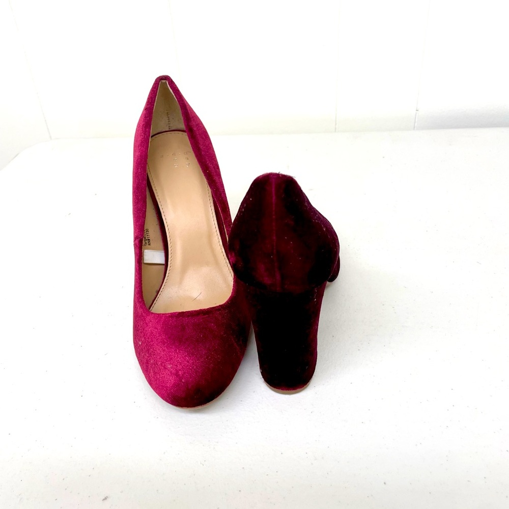 Faux Velvet burgundy Pump Thick Heel A New Day Target 7.5